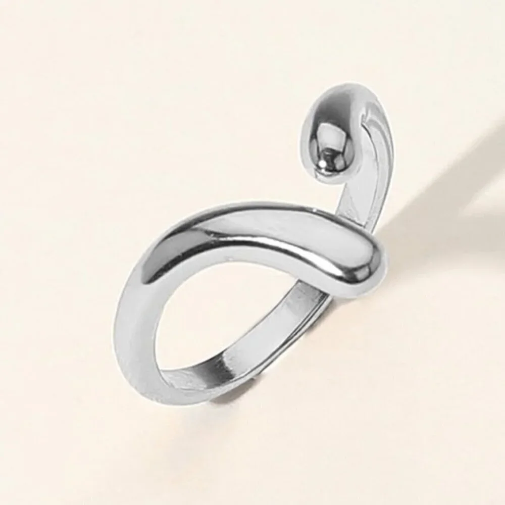 STAINLESS STEEL CURVED OPEN BAND RING